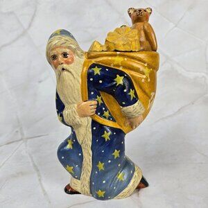 Vaillancourt 10th Anniversary Starlight Blue Father Christmas w/Teddy Ltd Edit